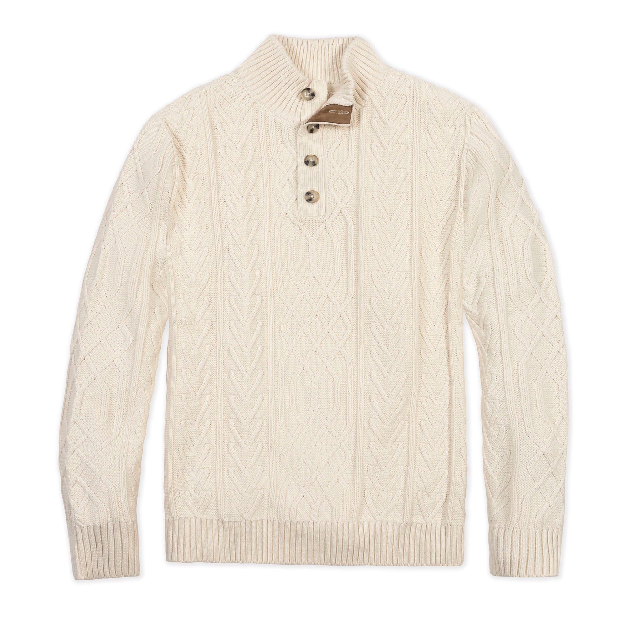 Organic Mock Neck Cable Sweater