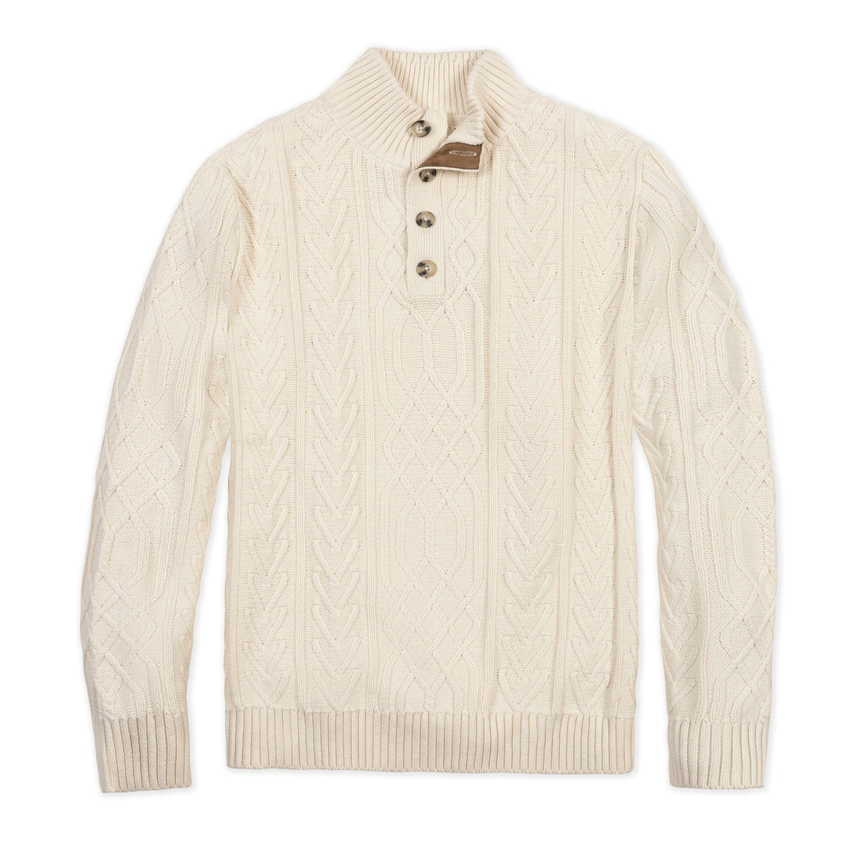 Organic Mock Neck Cable Sweater
