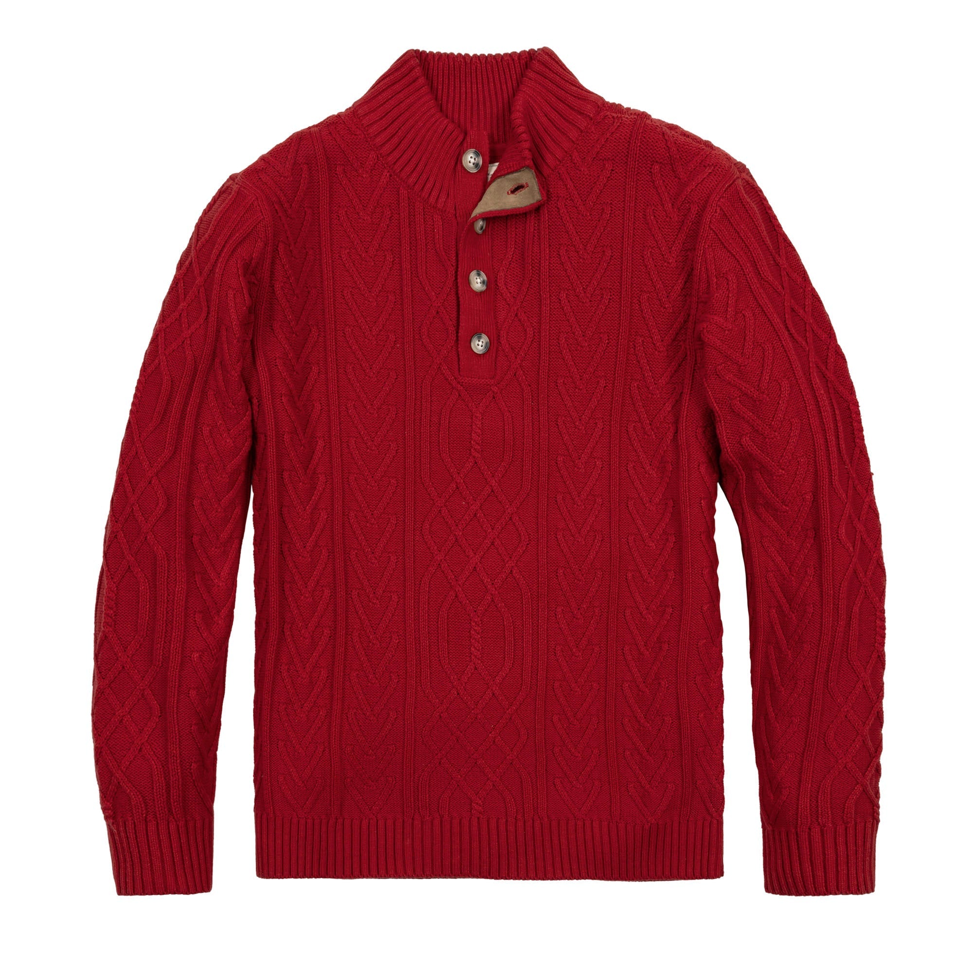 Organic Mock Neck Cable Sweater