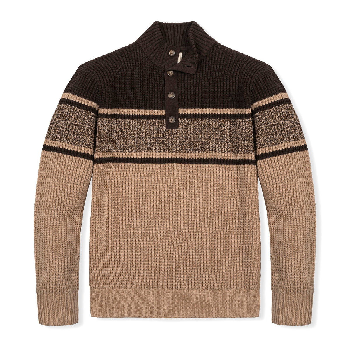 Organic Mock Neck Waffle Sweater