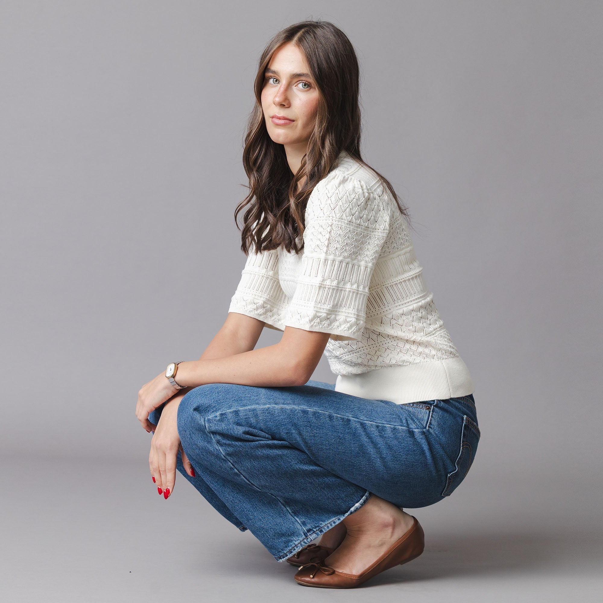 Organic Bell Sleeve Sweater Top
