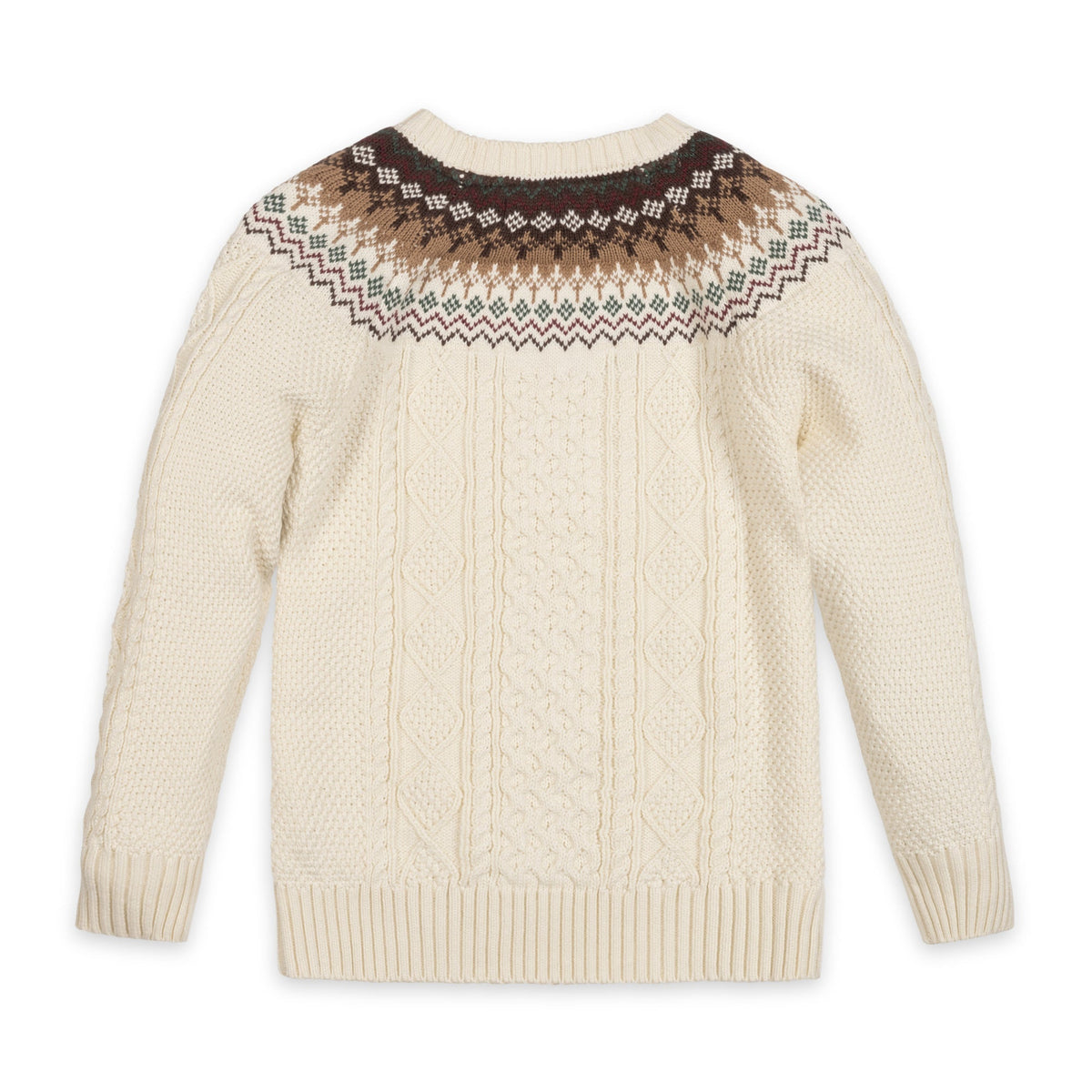 Organic Fair Isle Cable Sweater