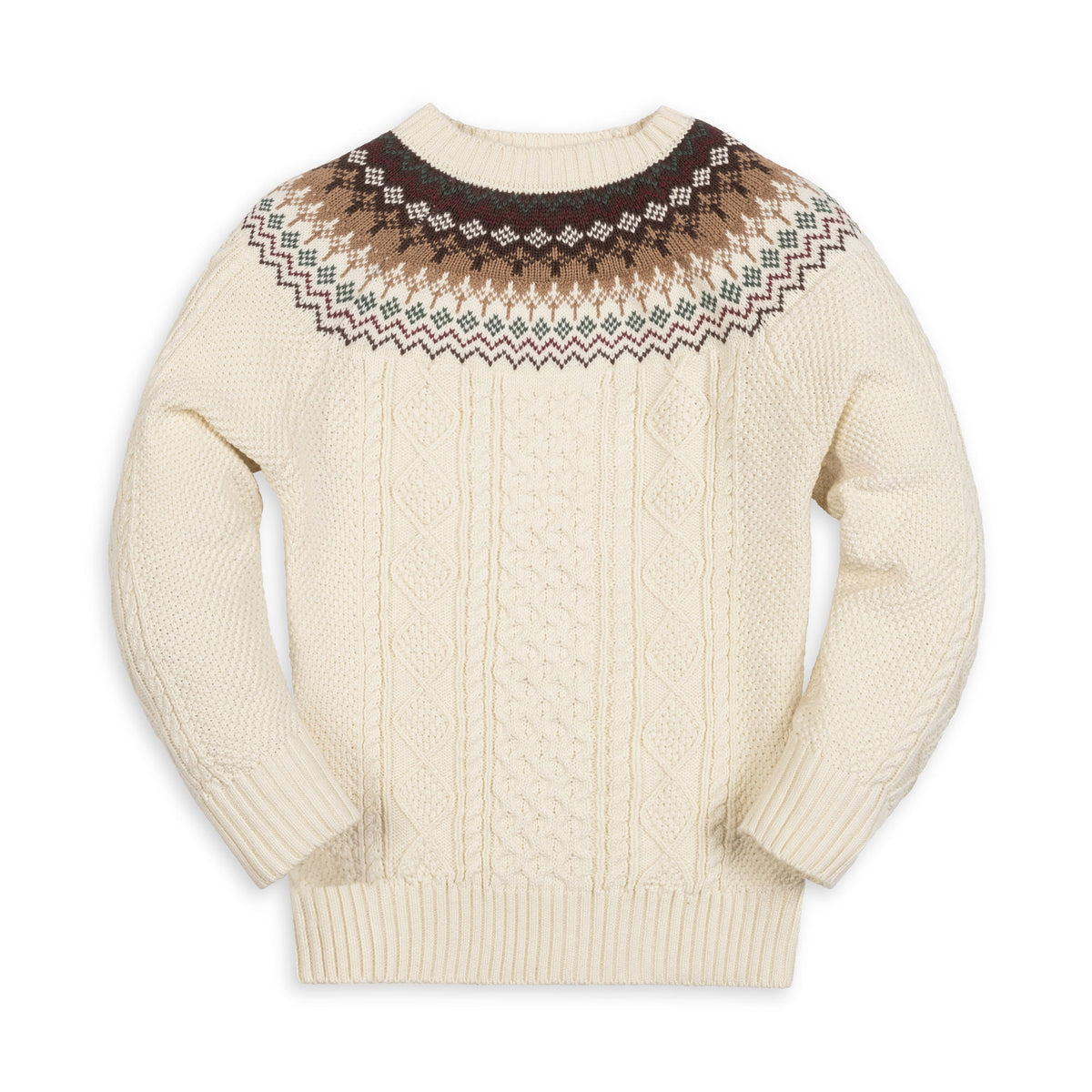 Organic Fair Isle Cable Sweater - Baby