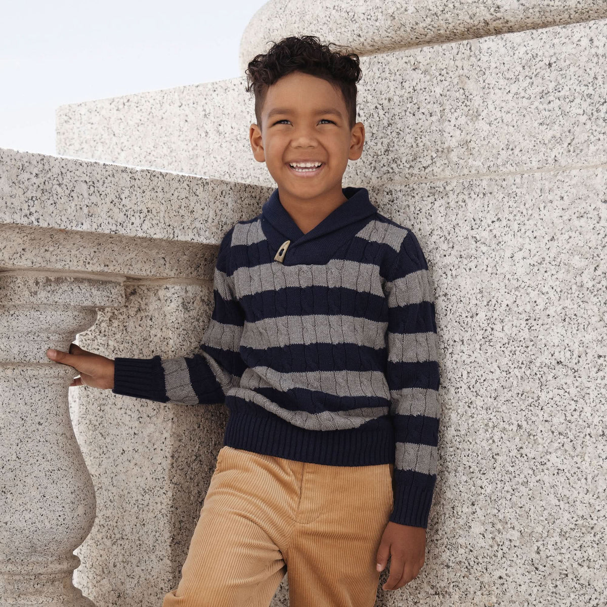Shawl Collar Cable Sweater