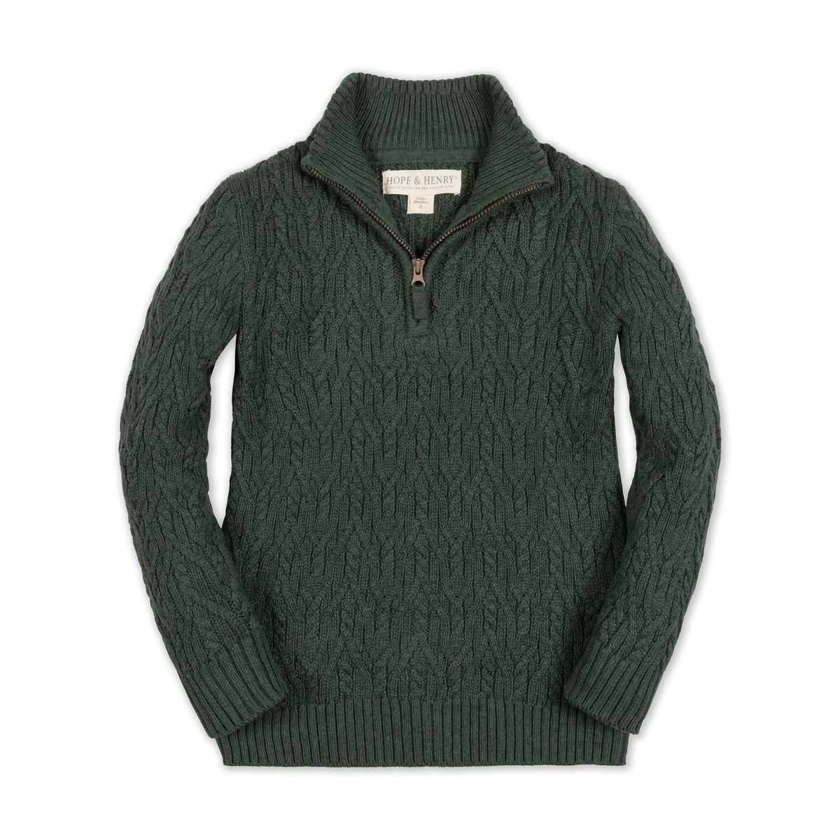 Organic Half Zip Cable Sweater