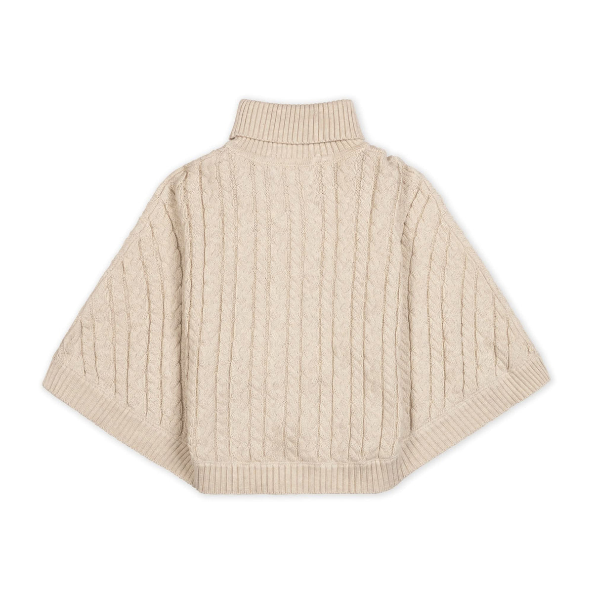 Organic Turtleneck Sweater Cape with Bow
