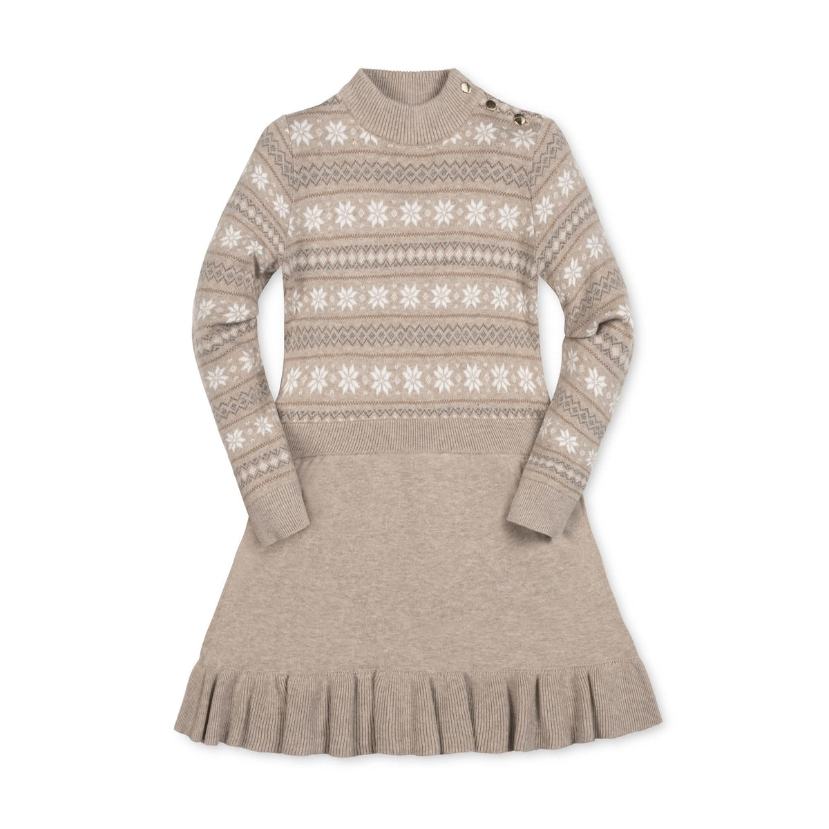 Organic Mock Neck Flounce Sweater Dress