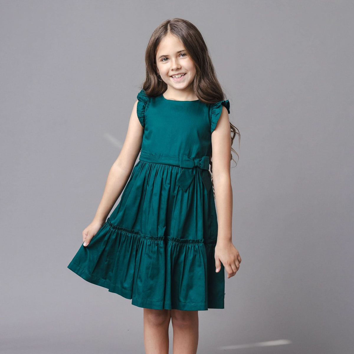 Organic Tiered Sateen Party Dress