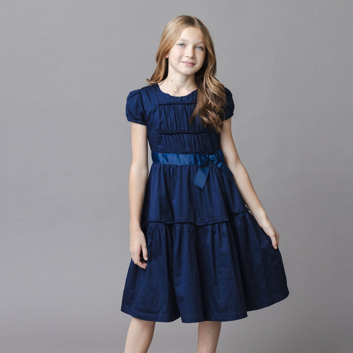 Organic Puff Sleeve Tiered Party Dress