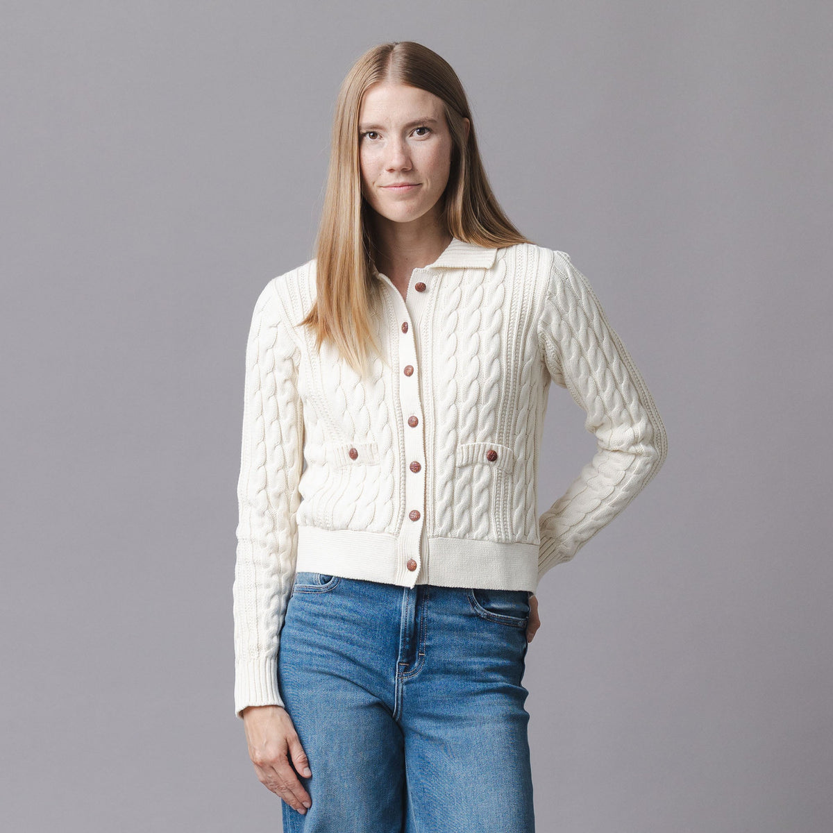 Organic Collared Cardigan