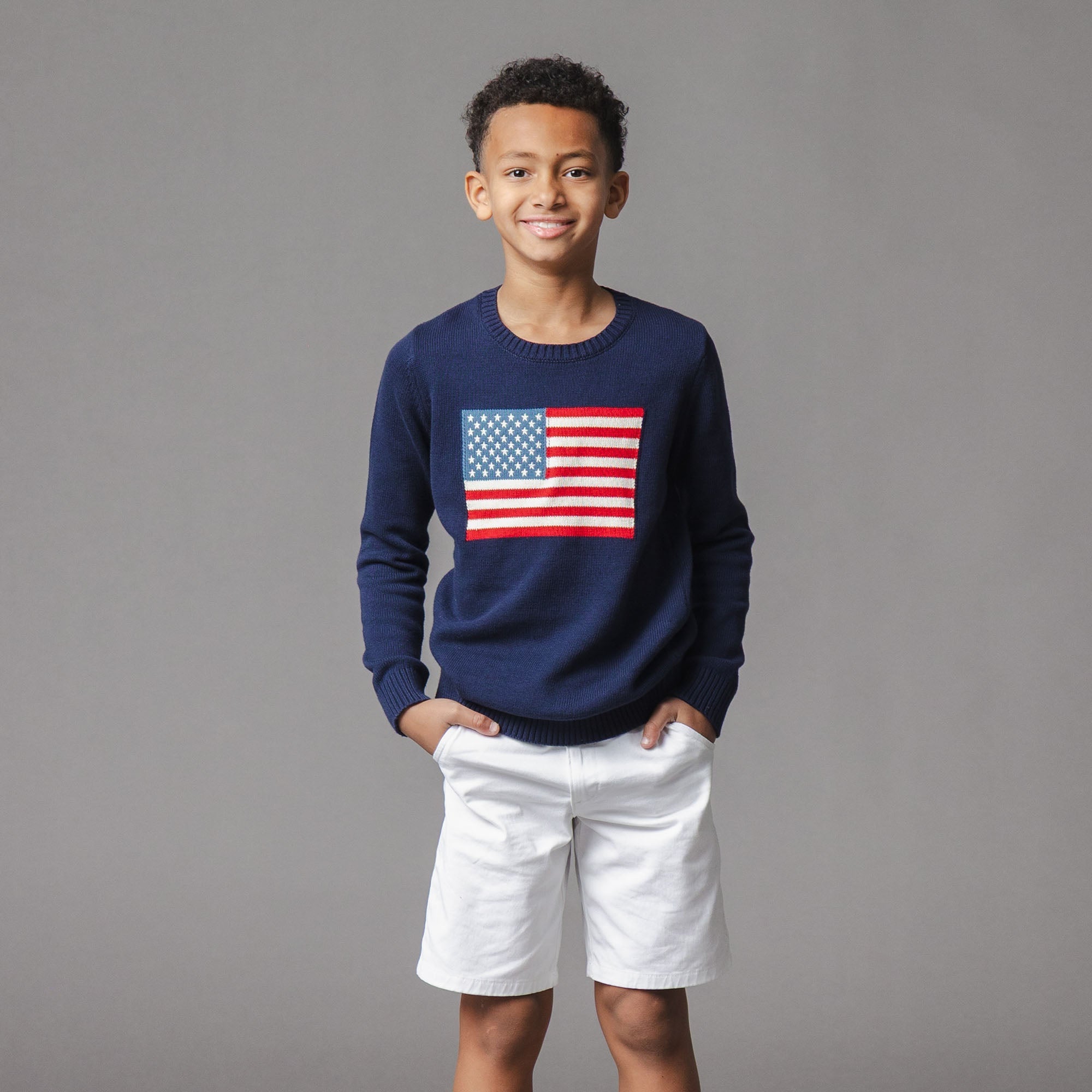 Organic Crew Neck Flag Sweater