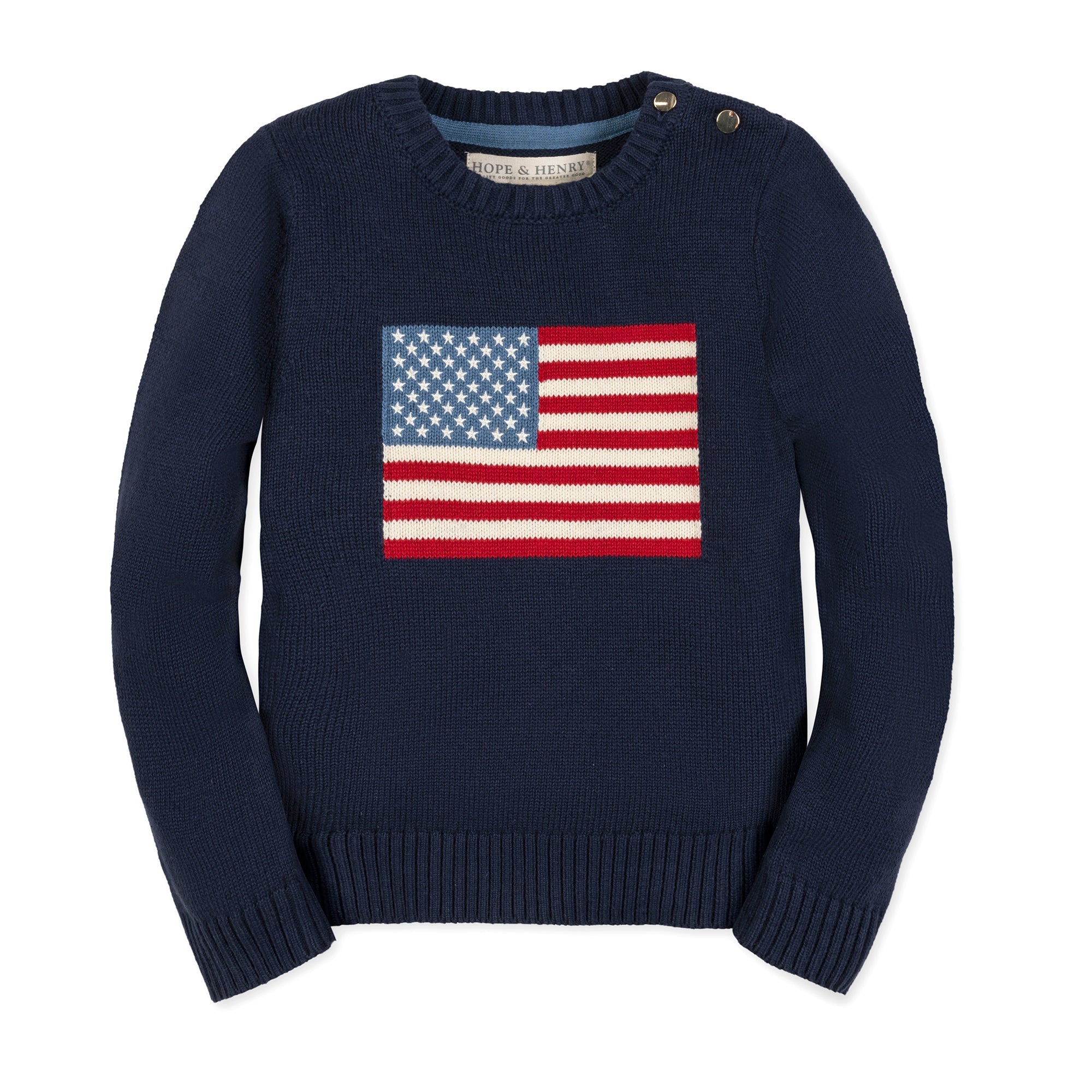 Organic Crew Neck Flag Sweater