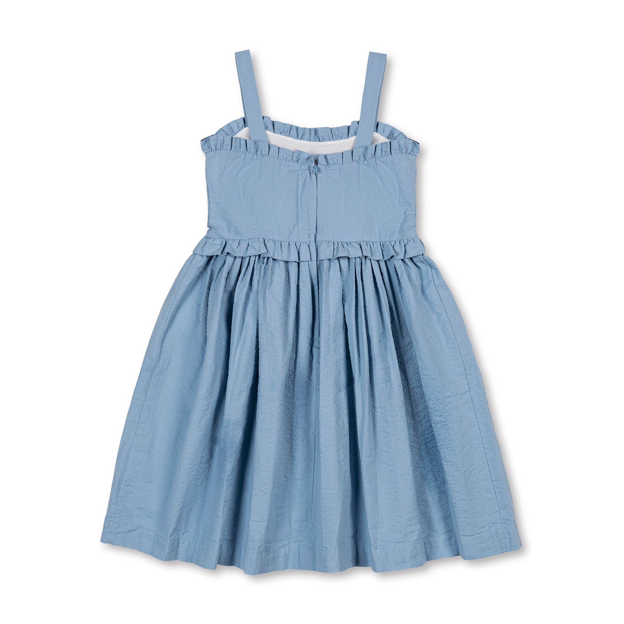 Organic Ruffle Edge Seersucker Dress