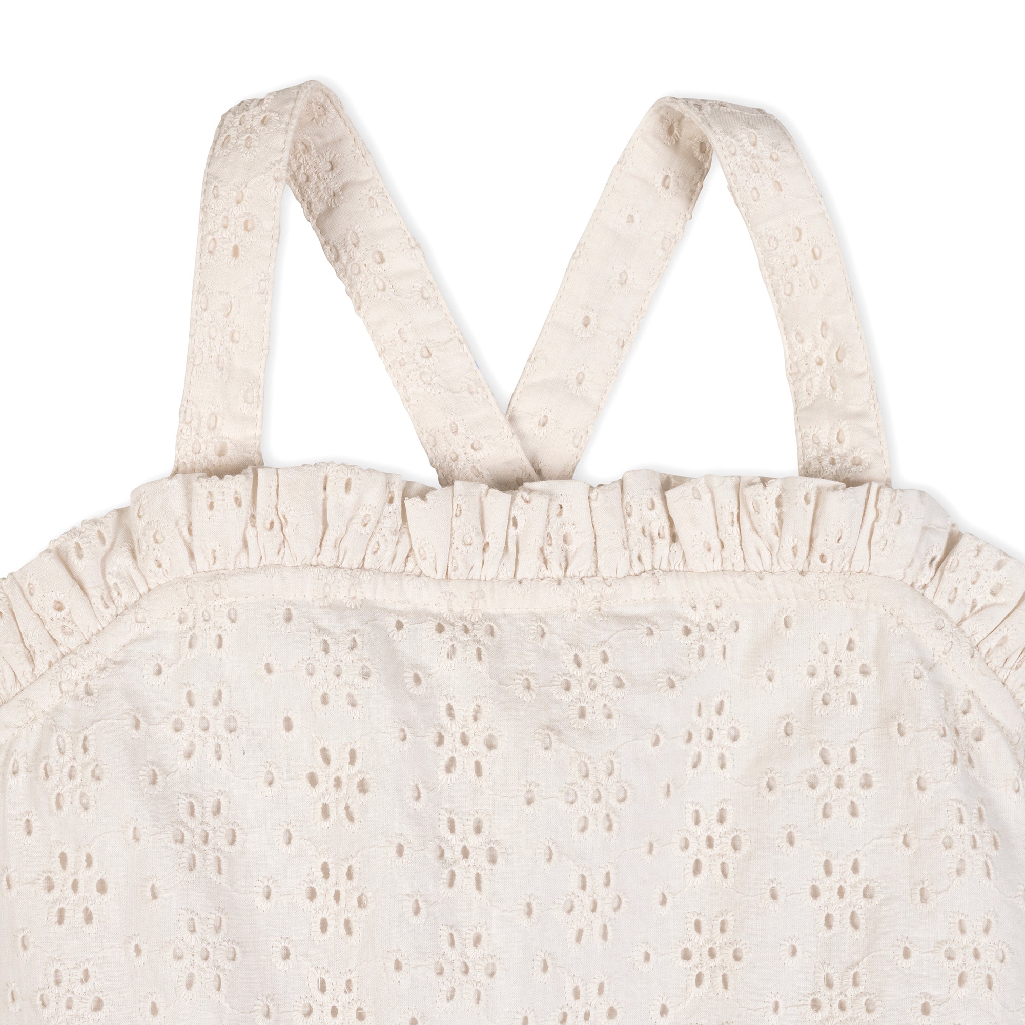 Organic Ruffle Edge Eyelet Dress