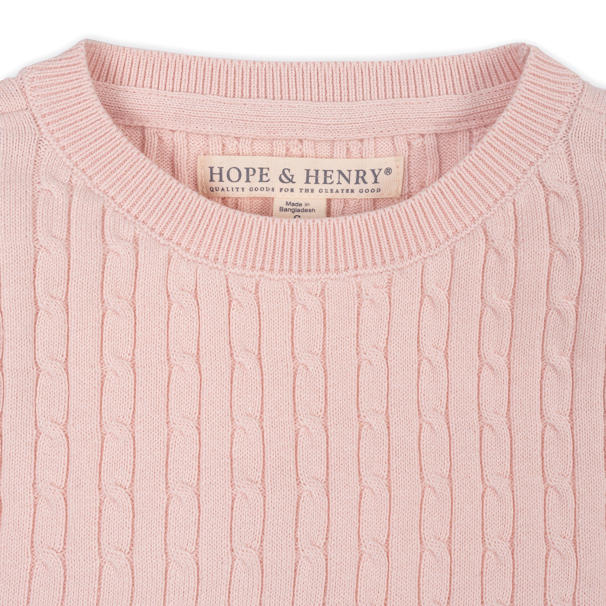 Organic Short Sleeve Cable Sweater