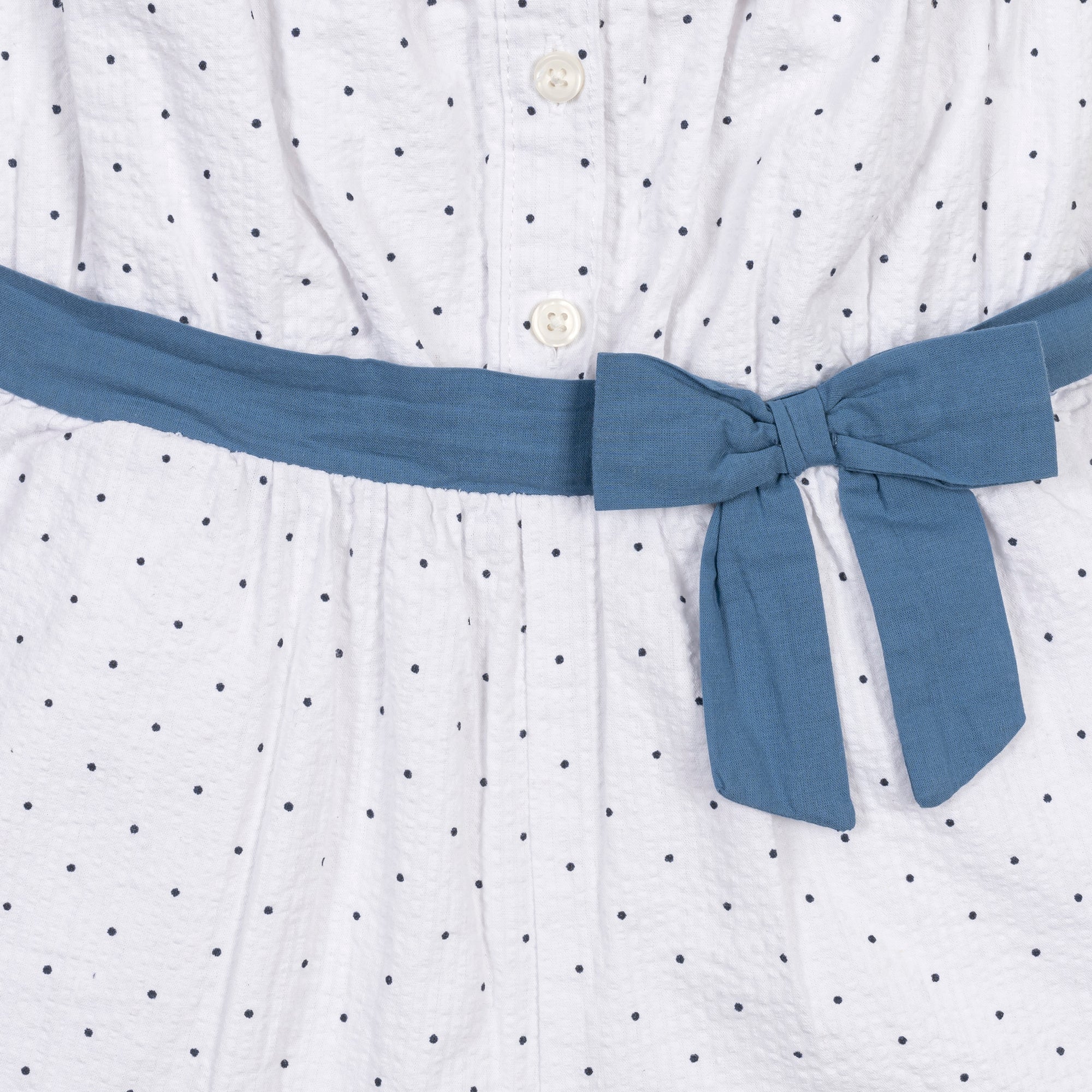 Organic Seersucker Ruffle Romper