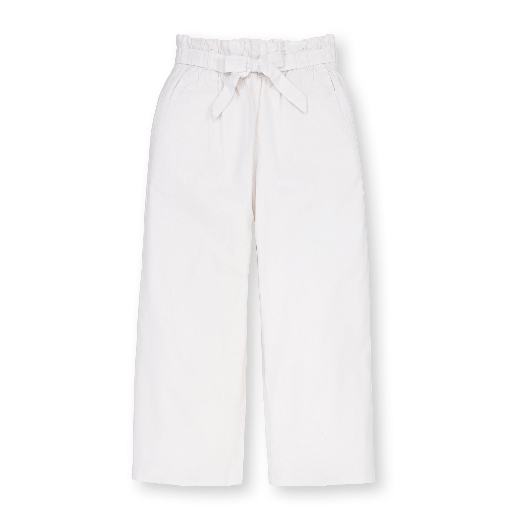 Linen Paper Bag Tie-Waist Pant