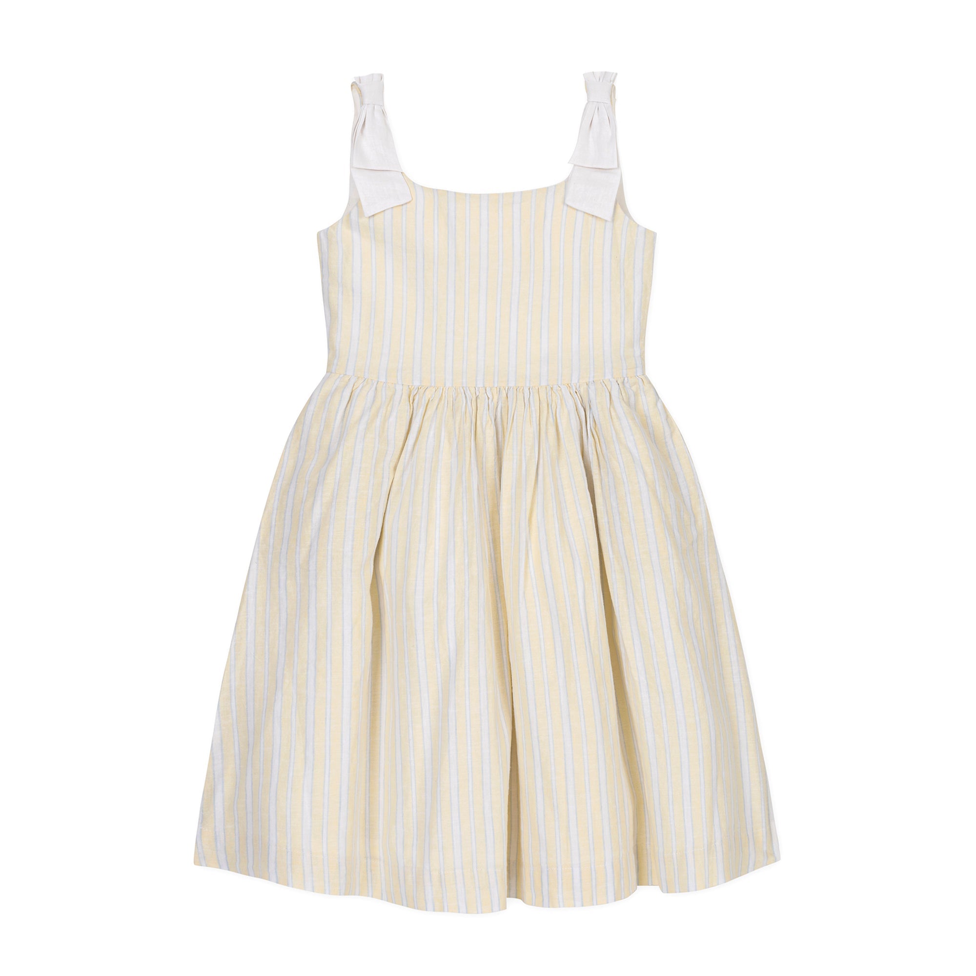 Linen Bow Shoulder Dress