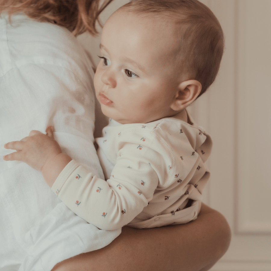 The Printed Romper - Mini Stitch Red