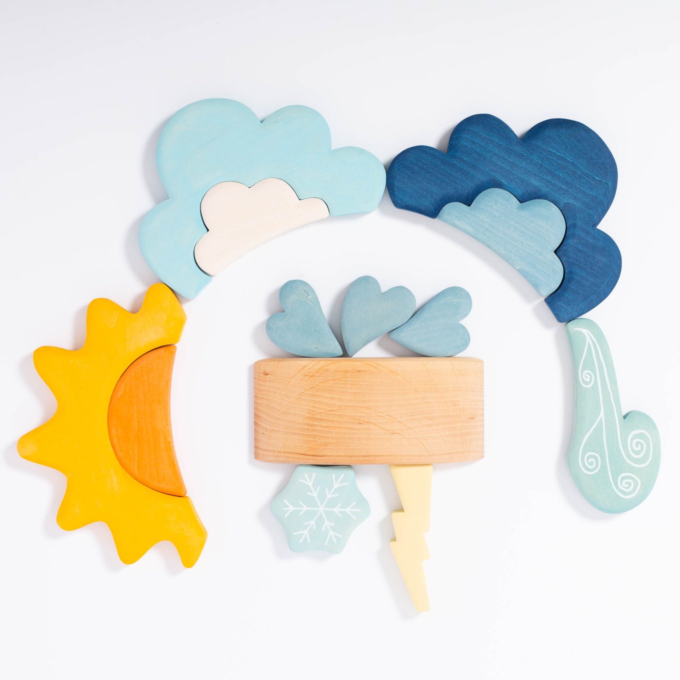 **Pre-order (Ships in 2-3 Weeks)**13 Pcs STAINED Wooden Weather Building Set