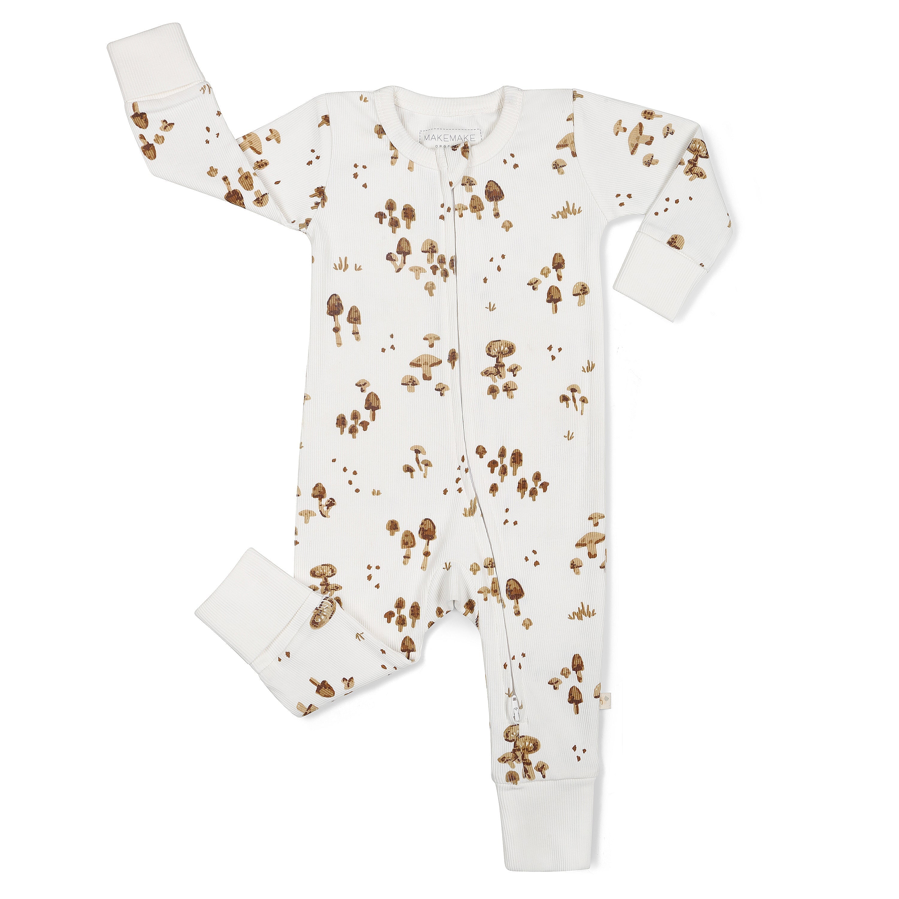 Organic 2-Way Zip Romper - Fungi