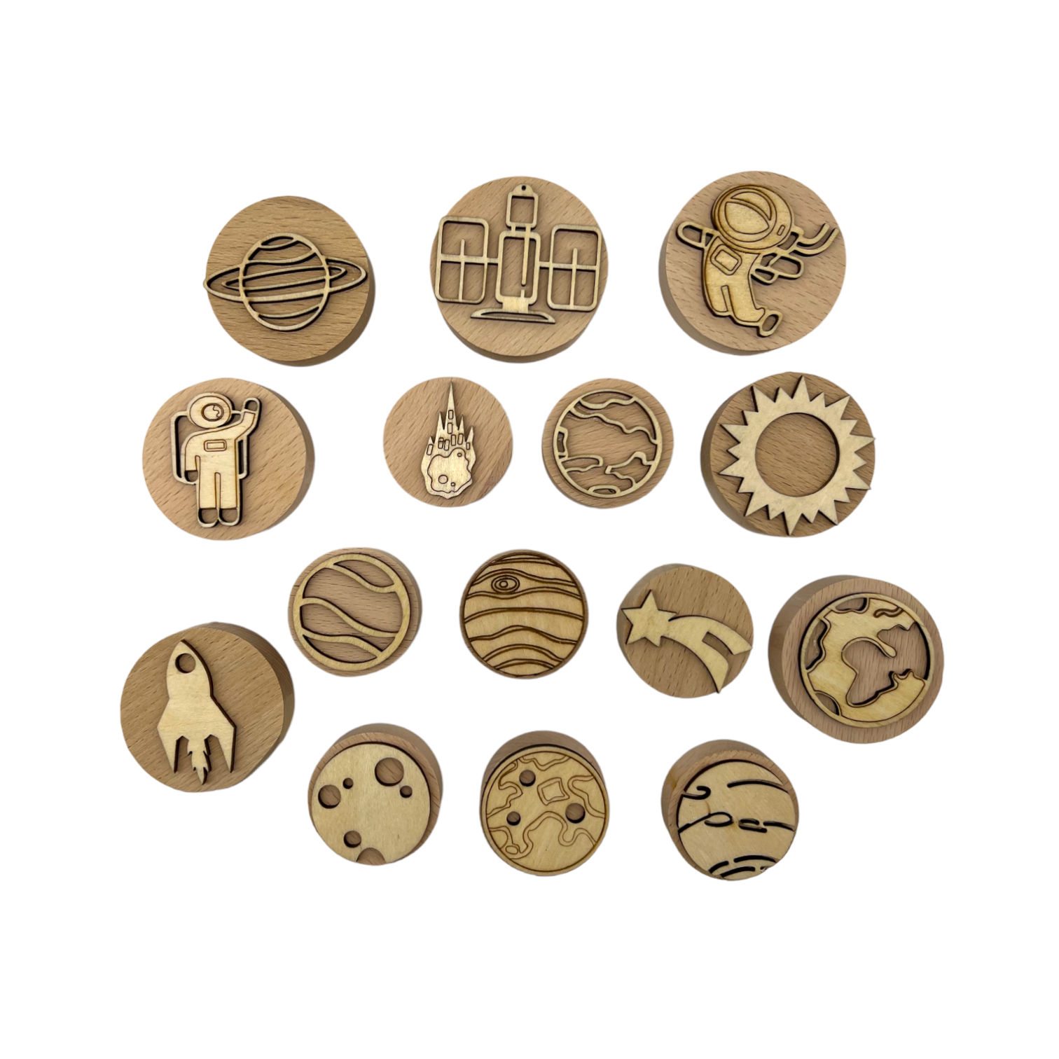 **Pre-order (Ships in 3-4 Weeks)**Wooden Playdough Stampers Set