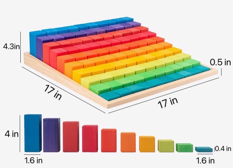 **Pre-order (Ships in 2-3 Weeks)**100 Pcs STAINED Large Stepped Counting Wooden Stacking Blocks