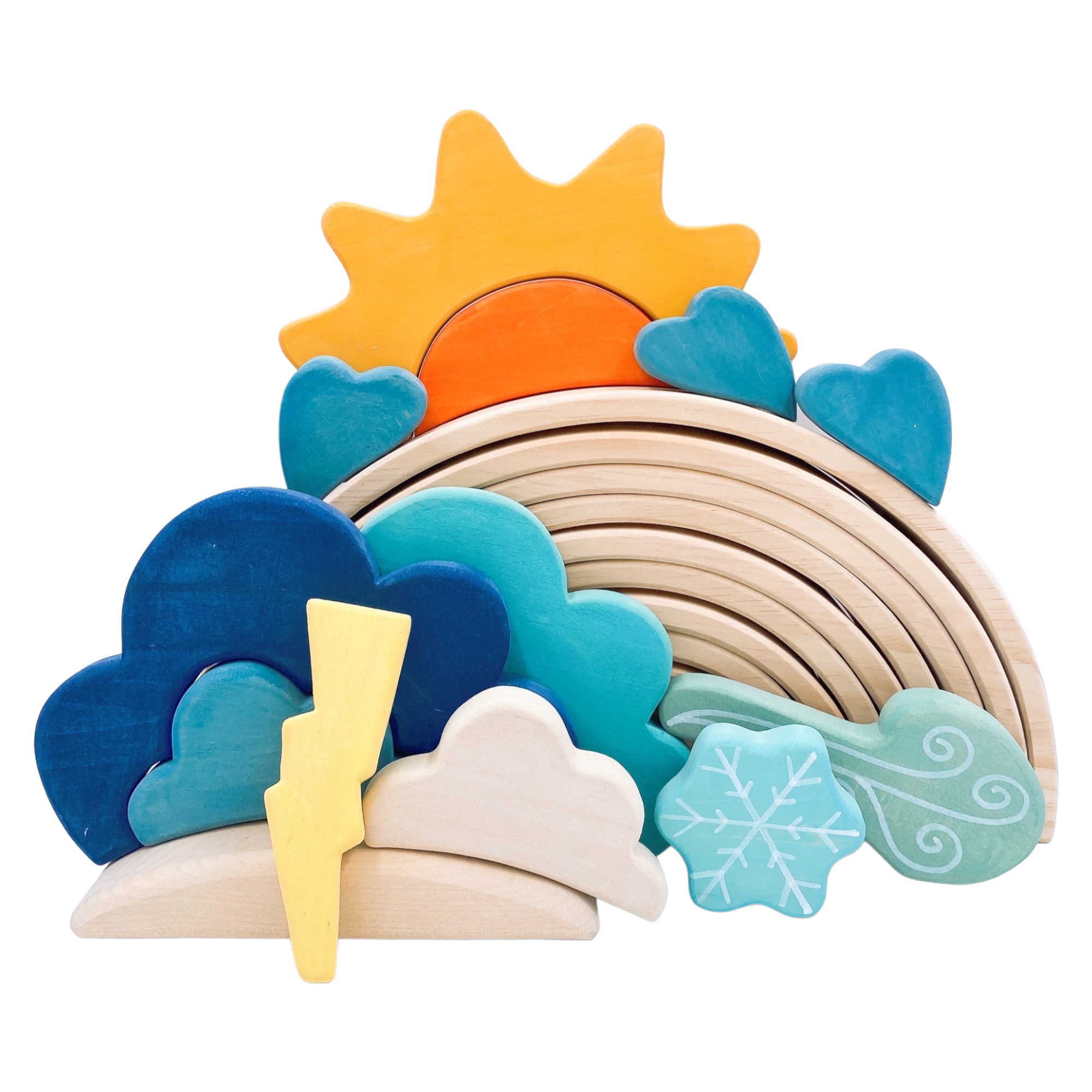 **Pre-order (Ships in 2-3 Weeks)**13 Pcs STAINED Wooden Weather Building Set