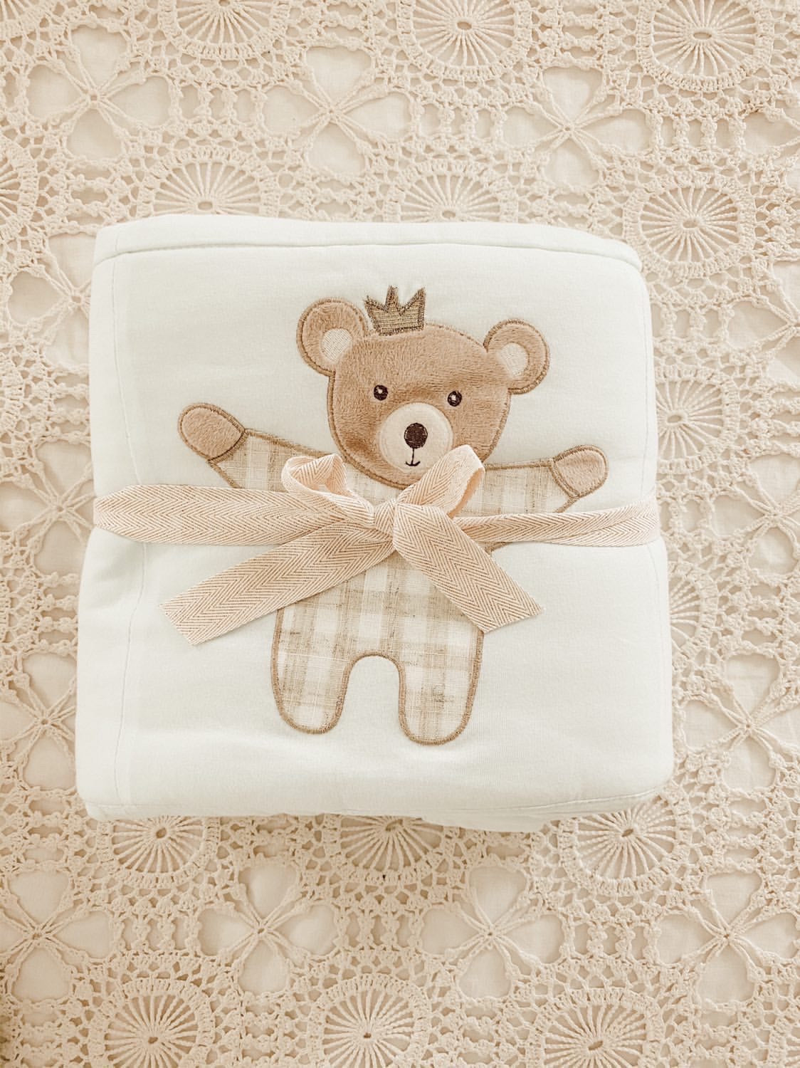 Bedtime Prince Bear Cotton Quilt Quilt MON AMI   