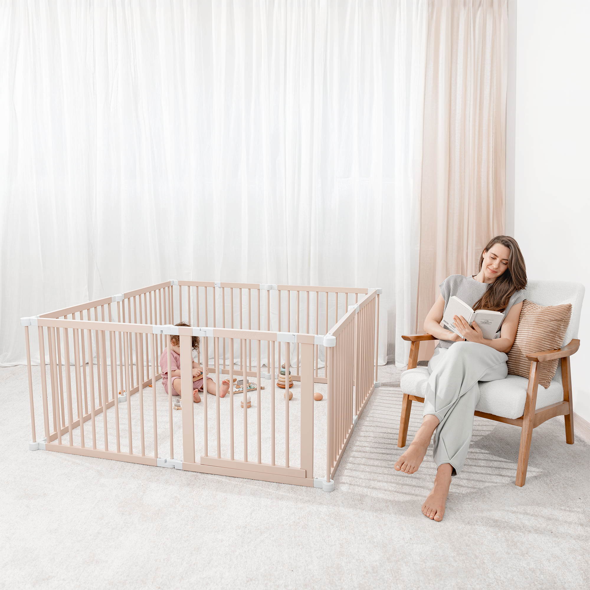 Playpen for Toddler and Babies by Comfy Cubs in Blush