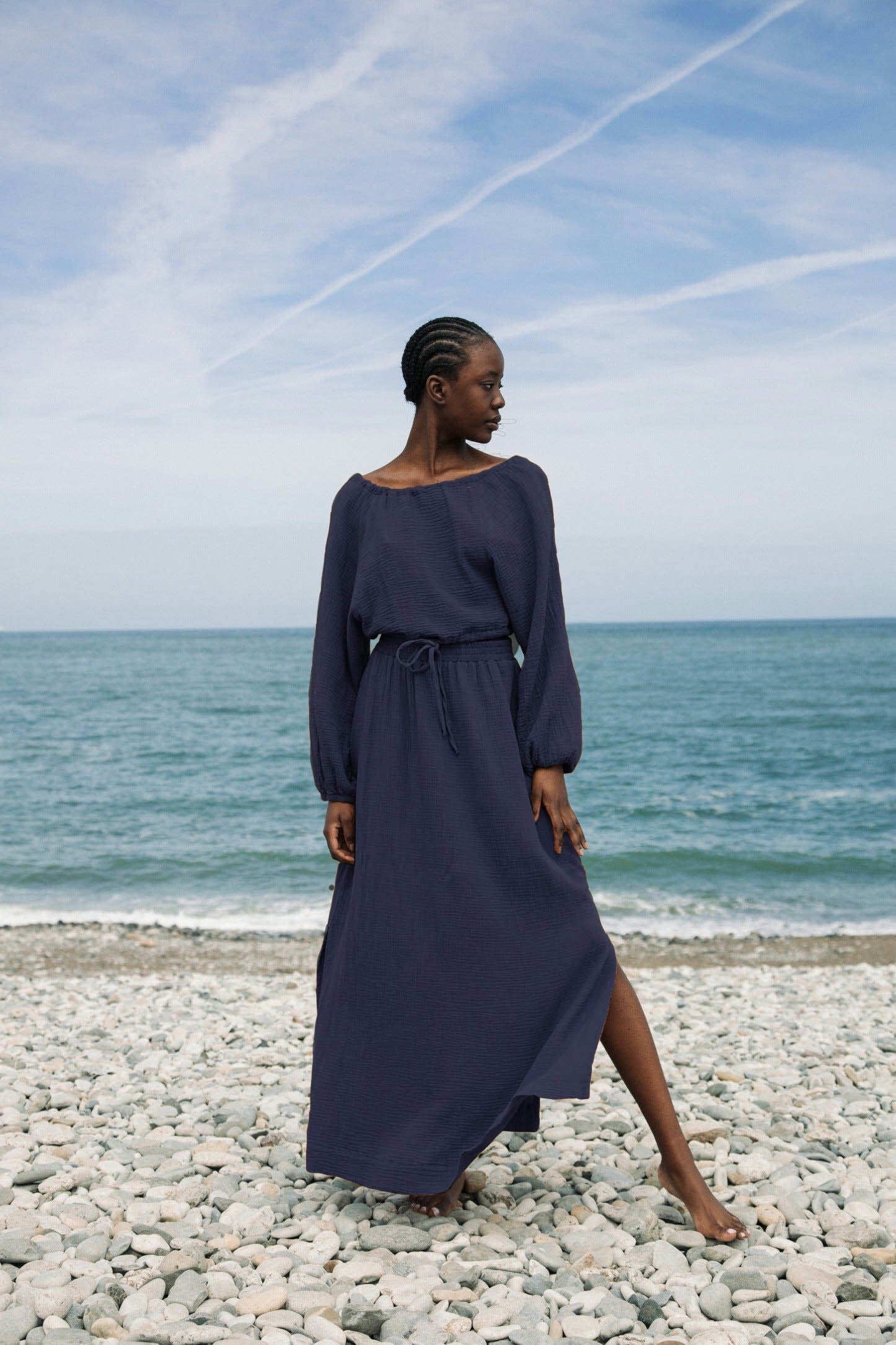 Lulu Organic Cotton Skirt - Navy