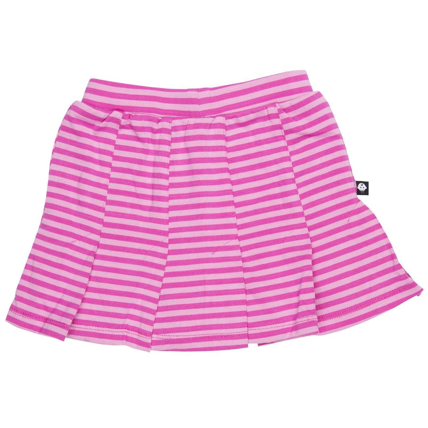 Pleated Skort - Dark Pink Stripe