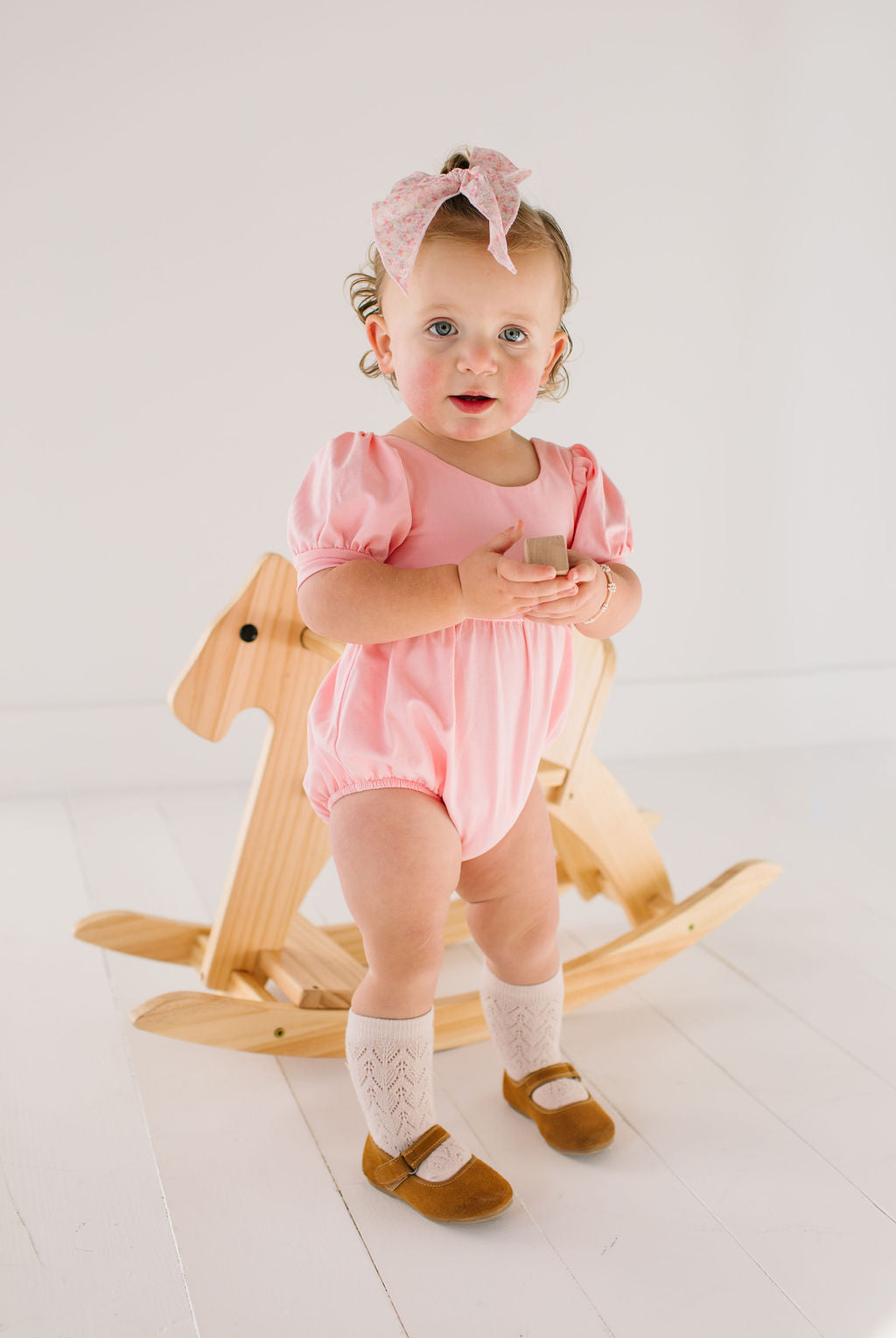 Puff Romper - Peony