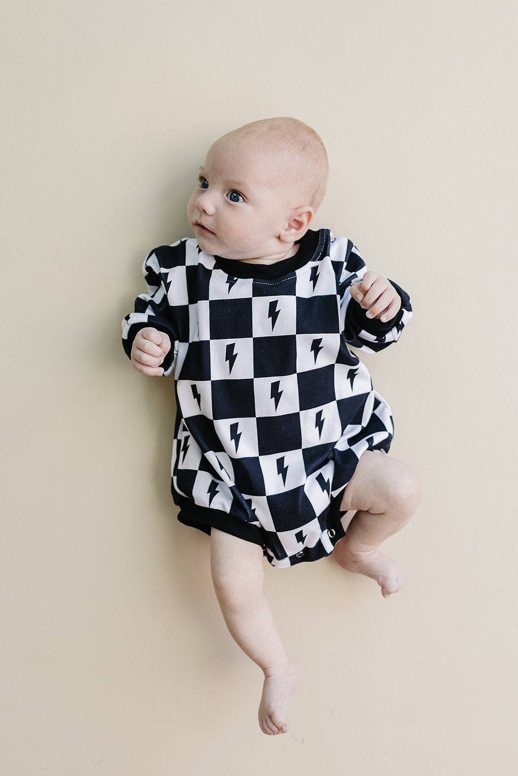 Bubble Romper | Charcoal Bolts
