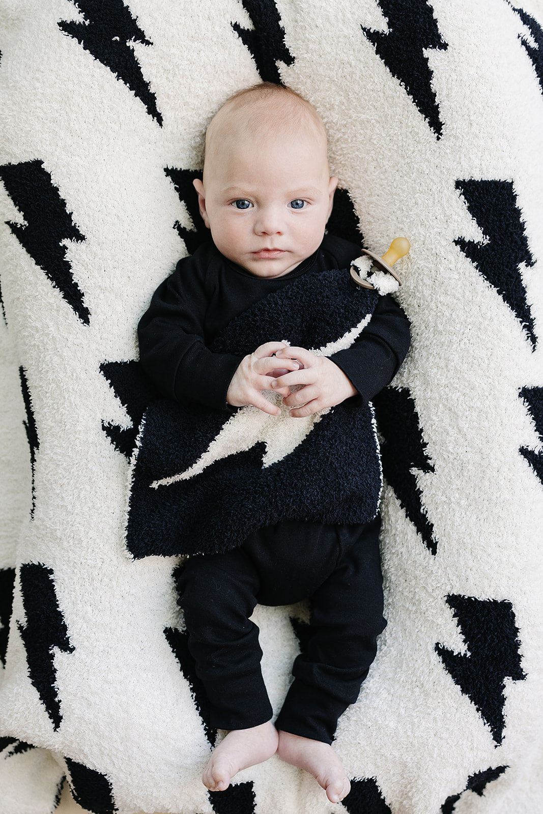 Lightning Bolt Plush Lovey | Black