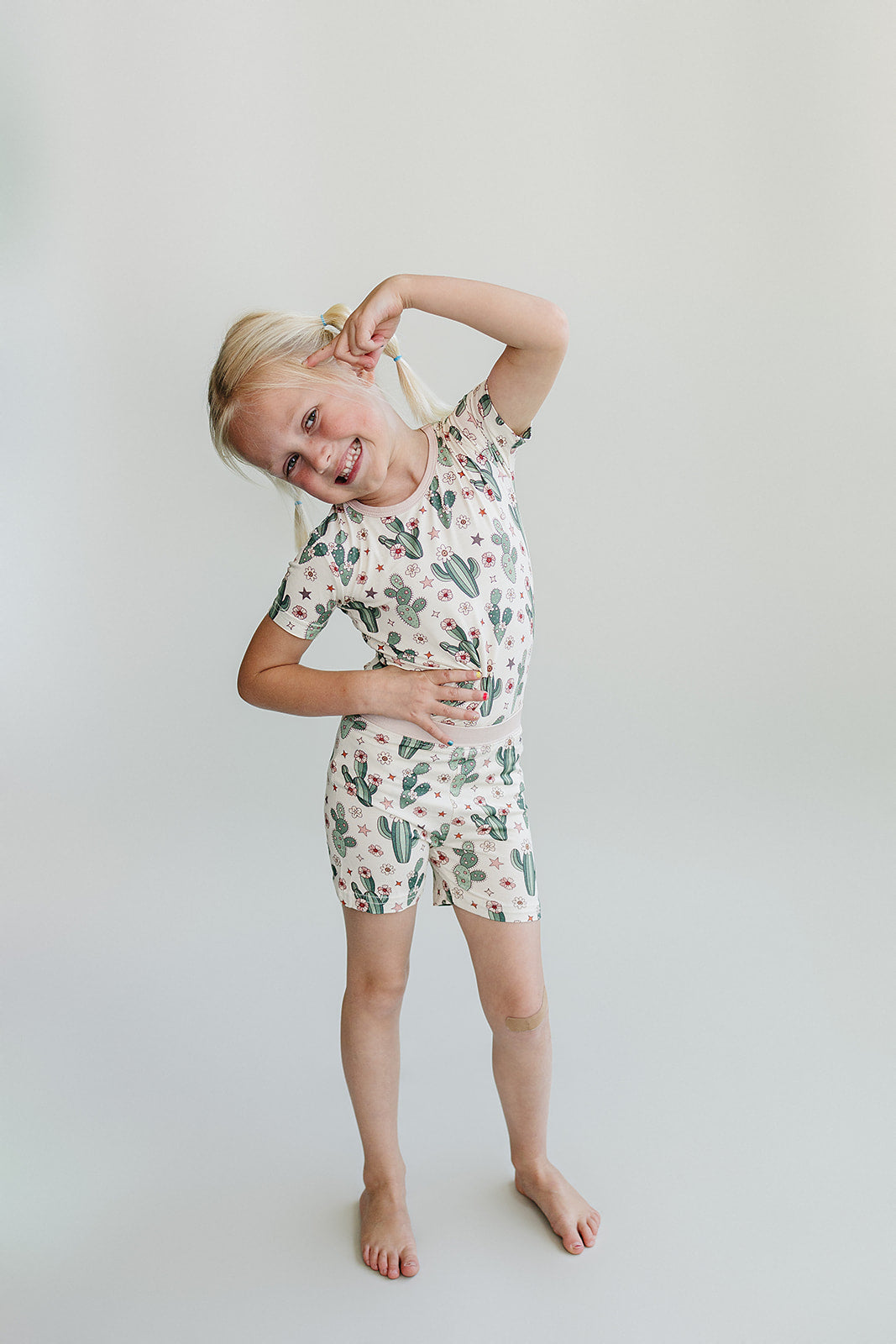 Bamboo Two Piece Shorts Set | Cactus Flowers