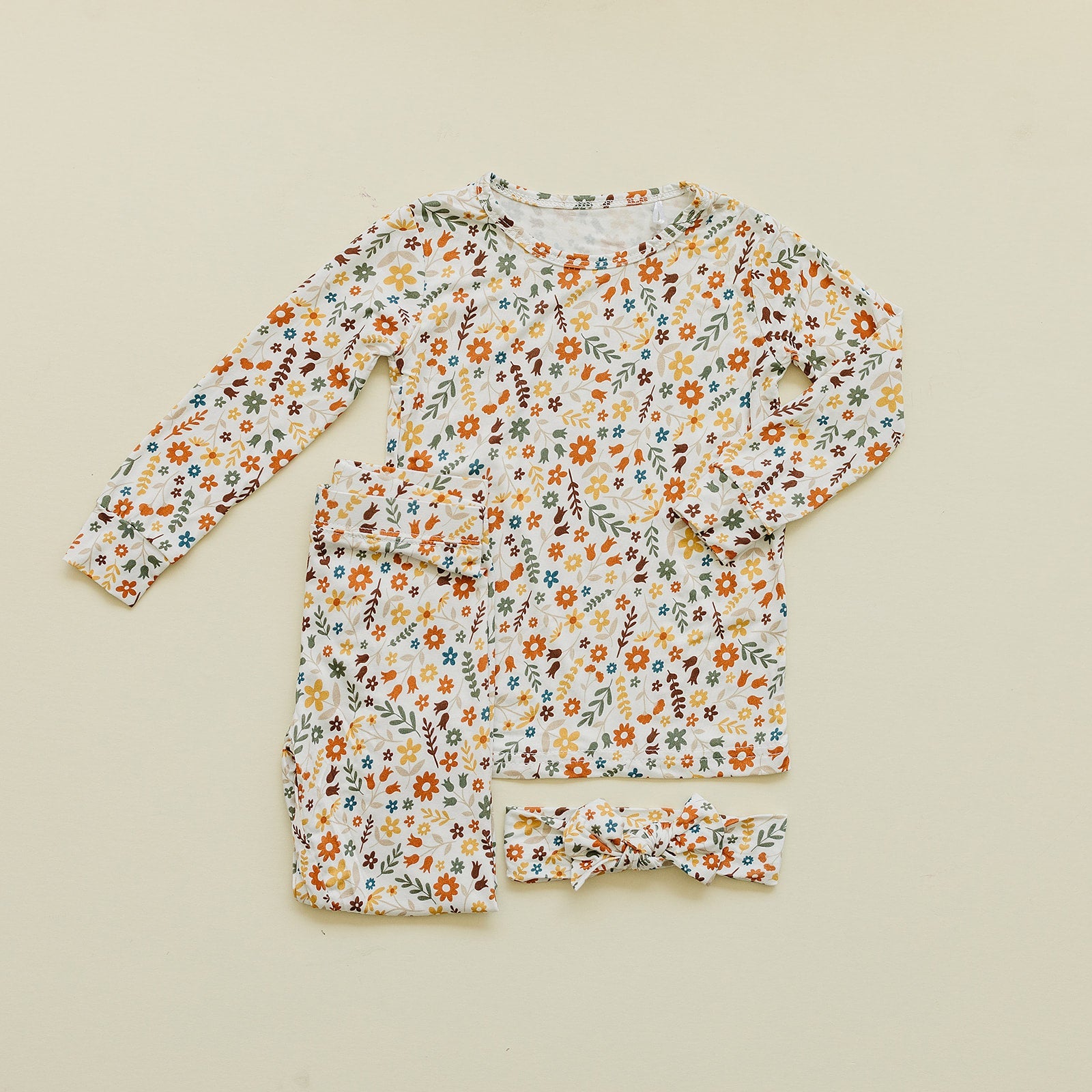 Bamboo Two Piece Set | Fall Flowers