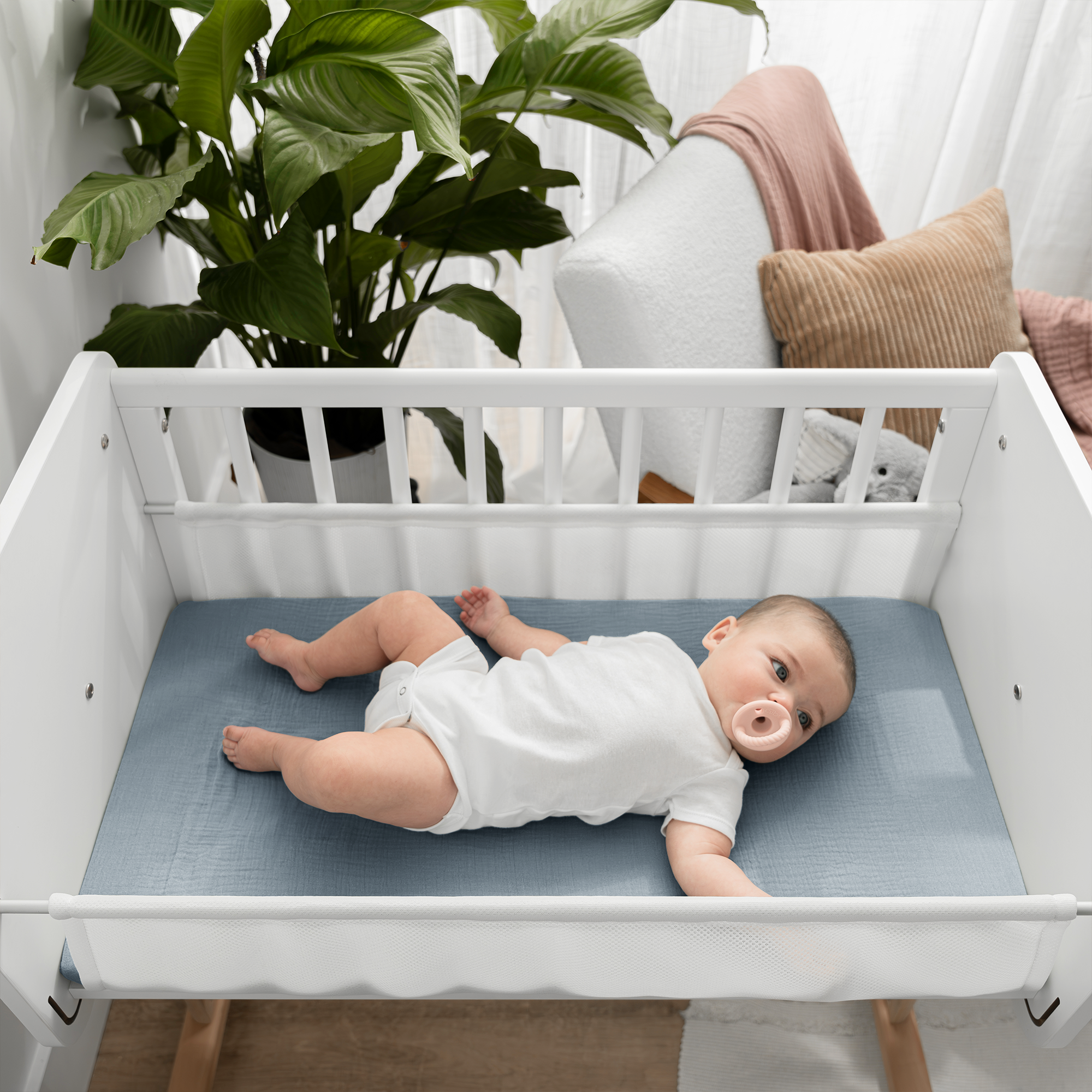 Muslin Fitted Bassinet Crib Sheet by Comfy Cubs