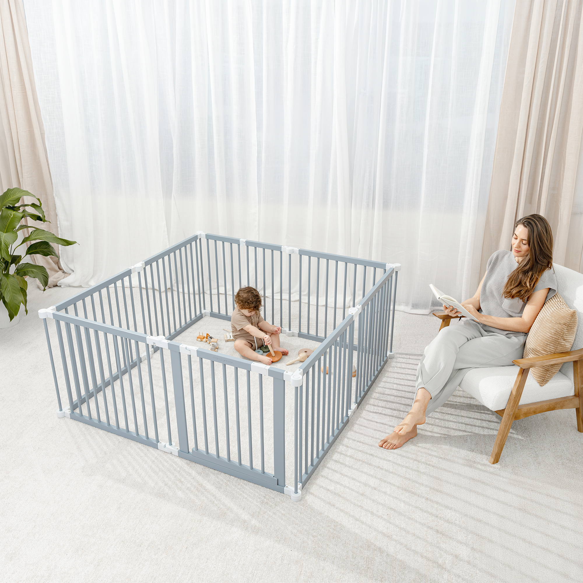 Playpen for Toddler and Babies by Comfy Cubs in Pacific Blue