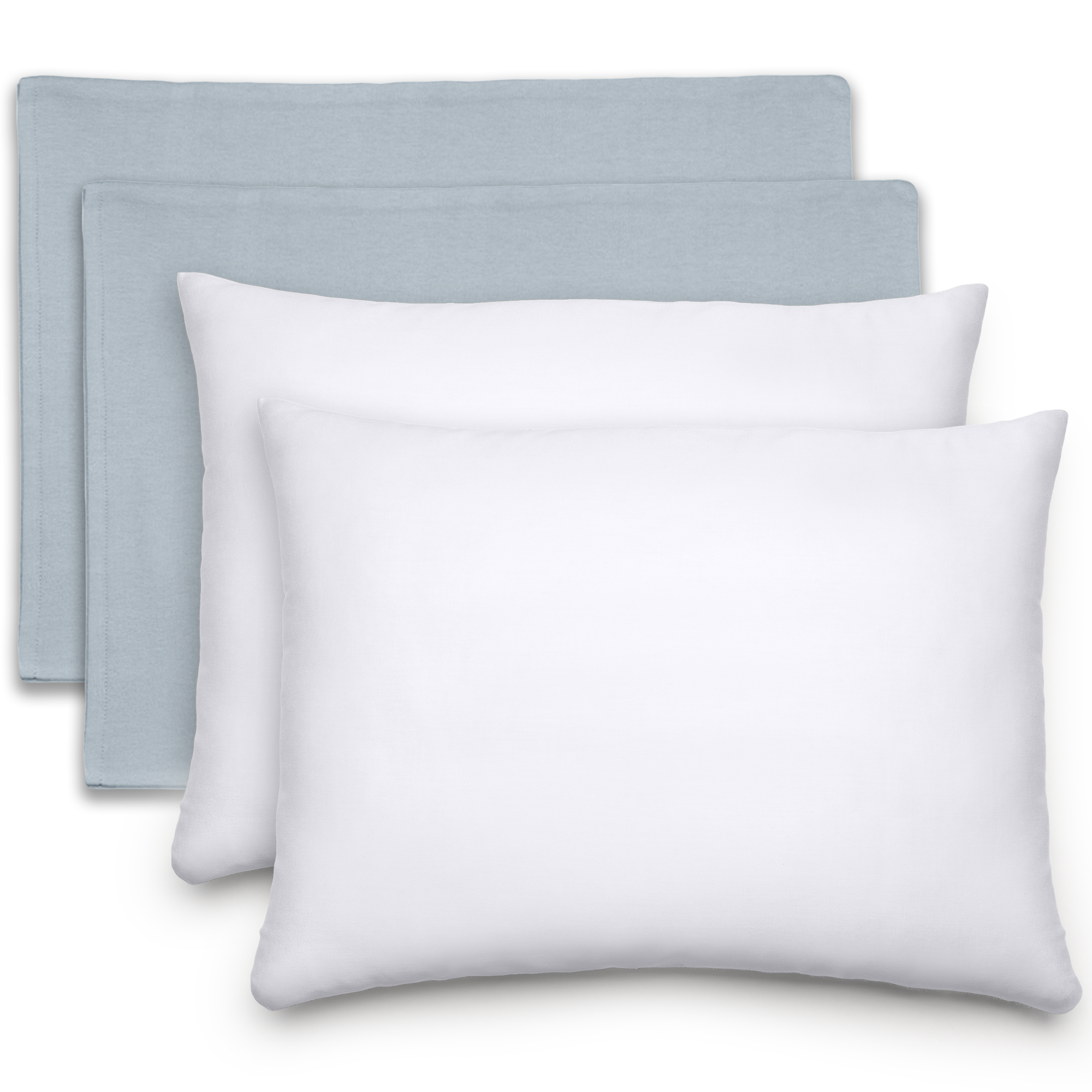 Toddler Pillows with Soft Cotton Pillow Case in Pacific Blue