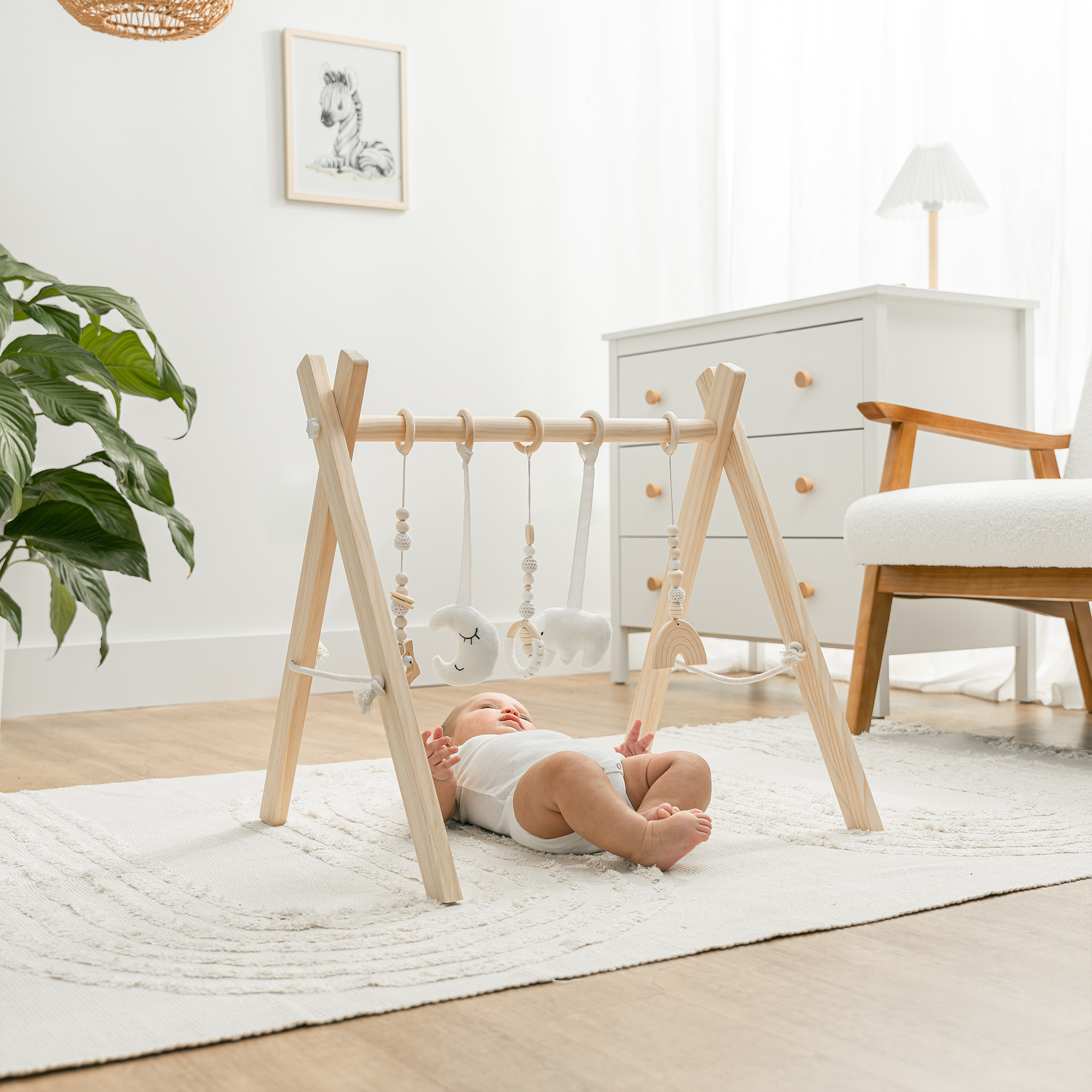 Baby Play Gym by Comfy Cubs in Natural Wood