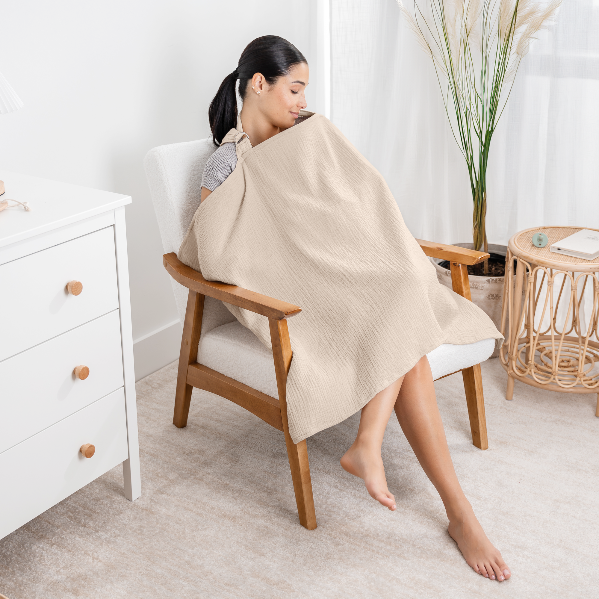 Muslin Nursing Cover, Pack of 2 in Sand and Cedar