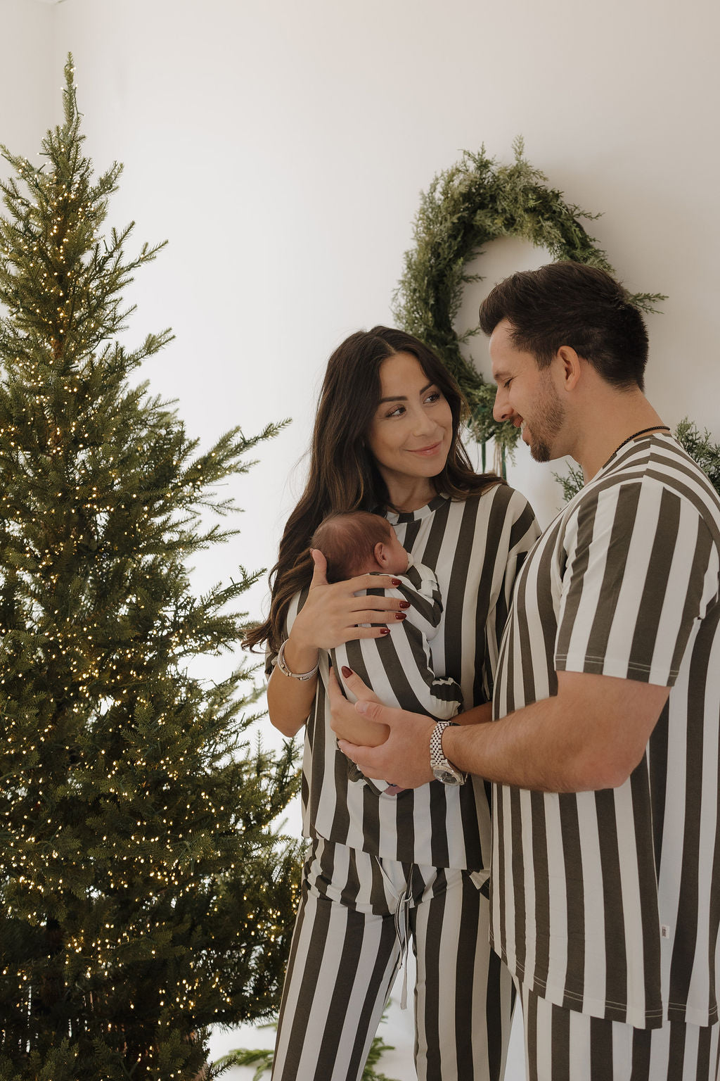 Short Sleeve Women's Bamboo Pajamas | Fireside Stripe