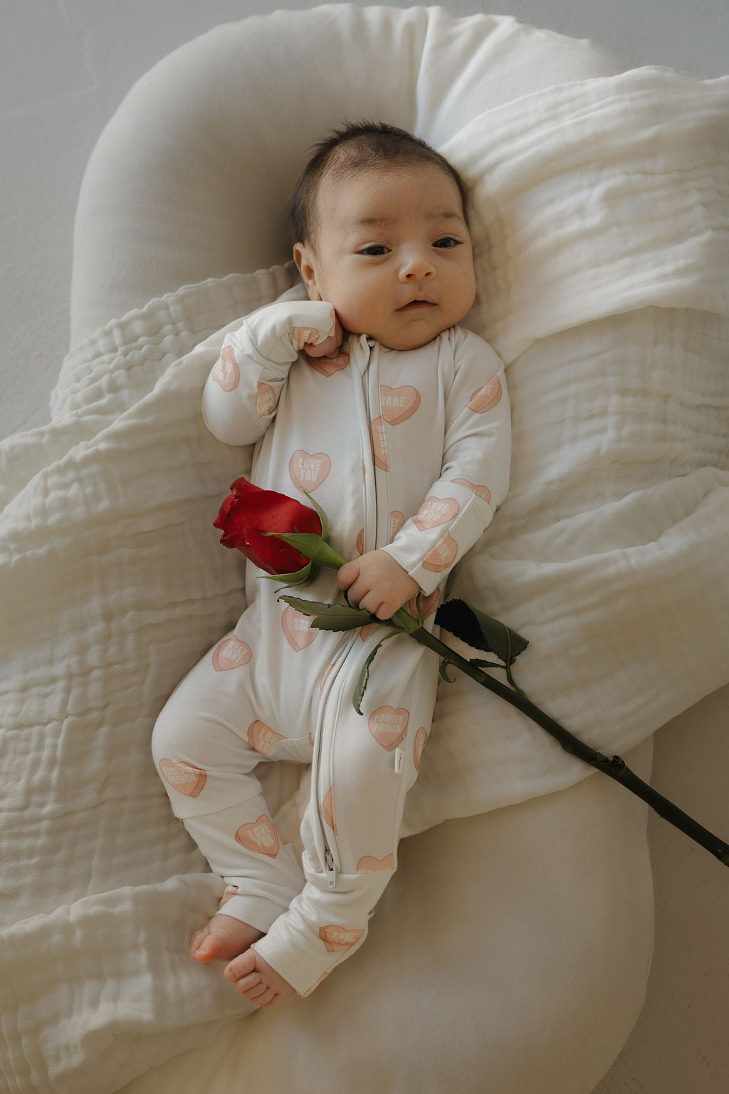 Bamboo Zip Pajamas | Love Notes - Grey