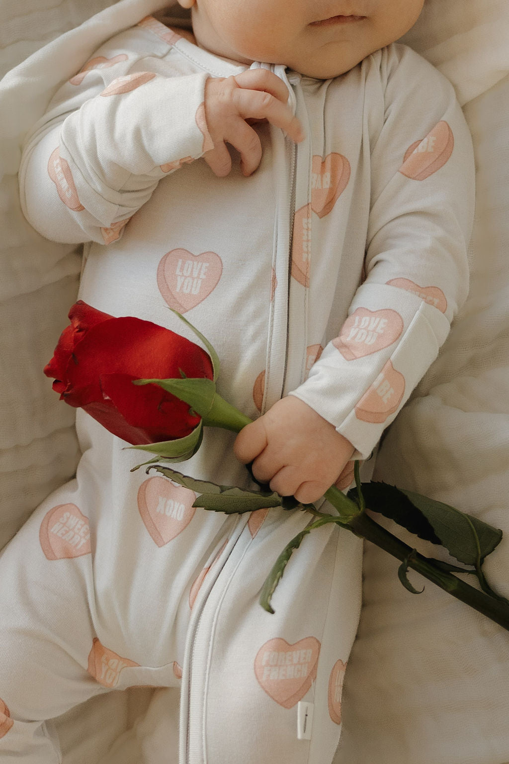 Bamboo Zip Pajamas | Love Notes - Grey