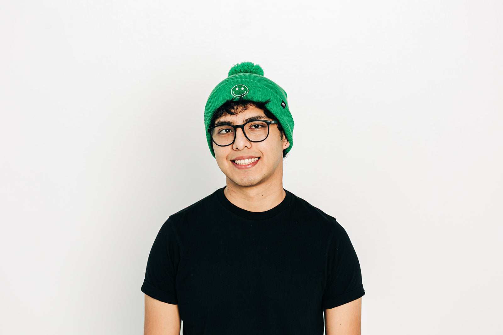 Smiley Pom Pom Hat