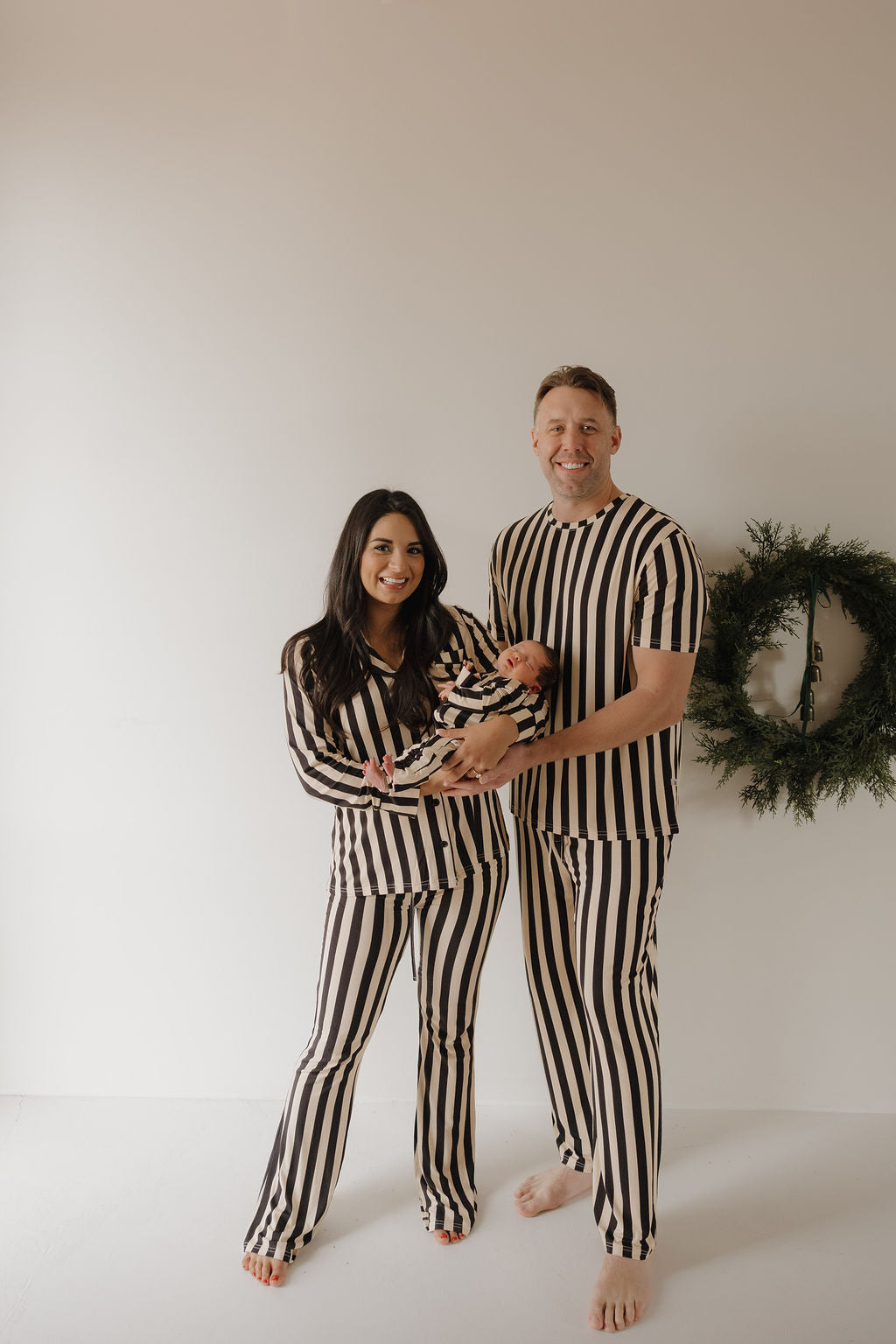 Women's Bamboo Button Up Lounge Set | Midnight Stripe
