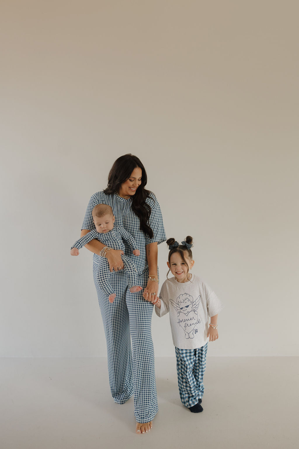 Bamboo Zip Pajamas | Blue Gingham