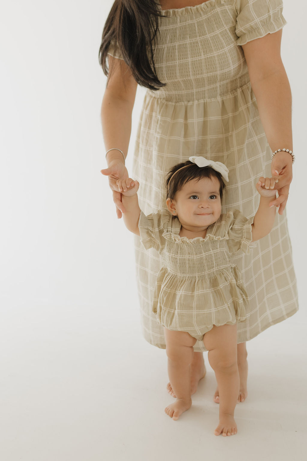 Women's Short Sleeve Muslin Dress | Linen Grid