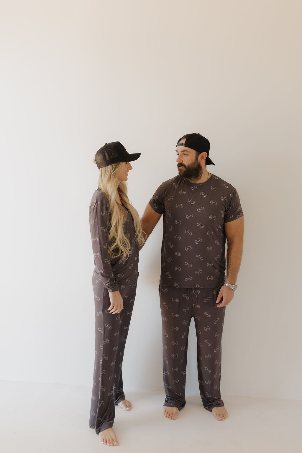 Bamboo Men's Short Sleeve Pajama | Charcoal Arm Day